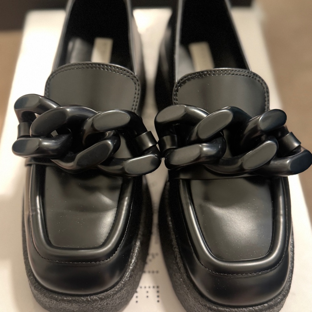 Stella McCartney Skyla Patent Chunky Loafers Vegan Leather Black - Never Worn